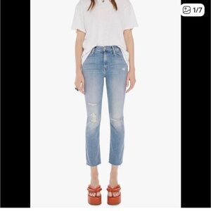 MOTHER JEANS THE MID RISE DAZZLER ANKLE FRAY
